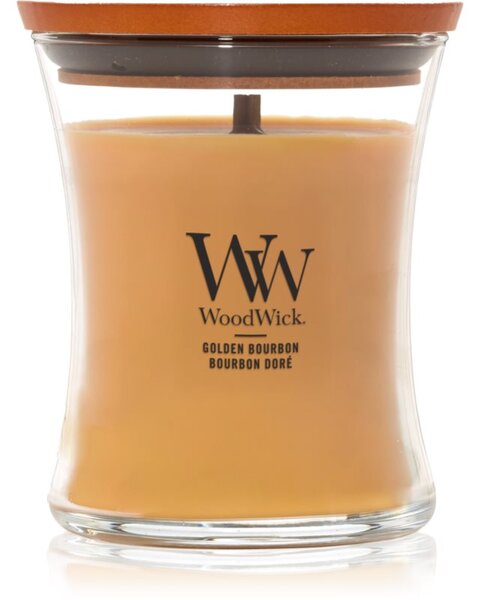 Woodwick Opulent Wood Golden Bourbon mirisna svijeća s drvenim fitiljem (hearthwick) 275 g