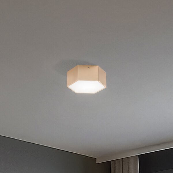 Argon LED stropna svjetiljka Libre, zlatne boje, čelik, 3000 K, Zlato / mjed, Dnevni boravak/blagovaonica, Metal