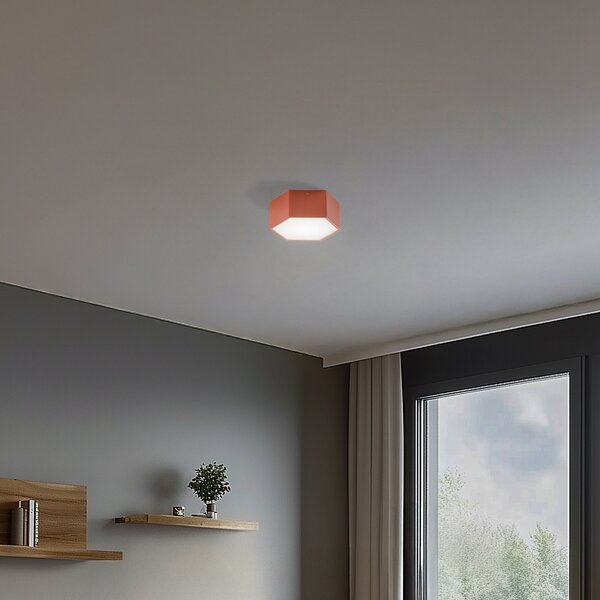 Argon LED stropna svjetiljka Libre, terakota boja, čelik, 3000 K, Smeđa / hrđa, Dnevni boravak/blagovaonica, Metal