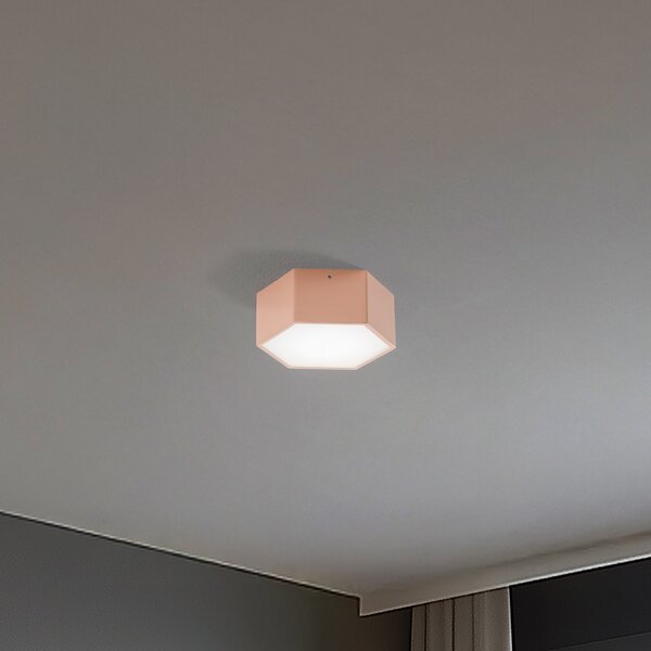 Argon LED stropna svjetiljka Libre, boja breskve, čelik, 3000 K, Bež, Dnevni boravak/blagovaonica, Metal