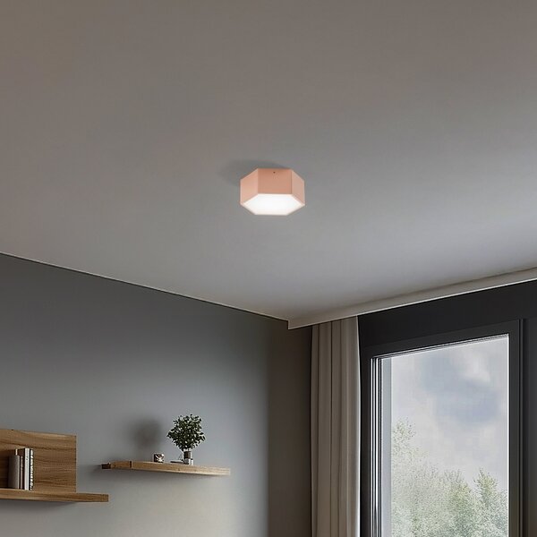 Argon LED stropna svjetiljka Libre, boja breskve, čelik, 3000 K, Bež, Dnevni boravak/blagovaonica, Metal