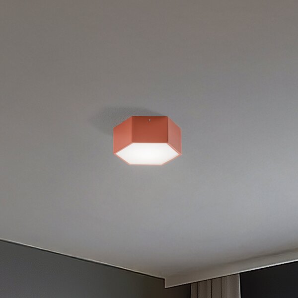 Argon LED stropna svjetiljka Libre, terakota boja, čelik, 3000 K, Smeđa / hrđa, Dnevni boravak/blagovaonica, Metal