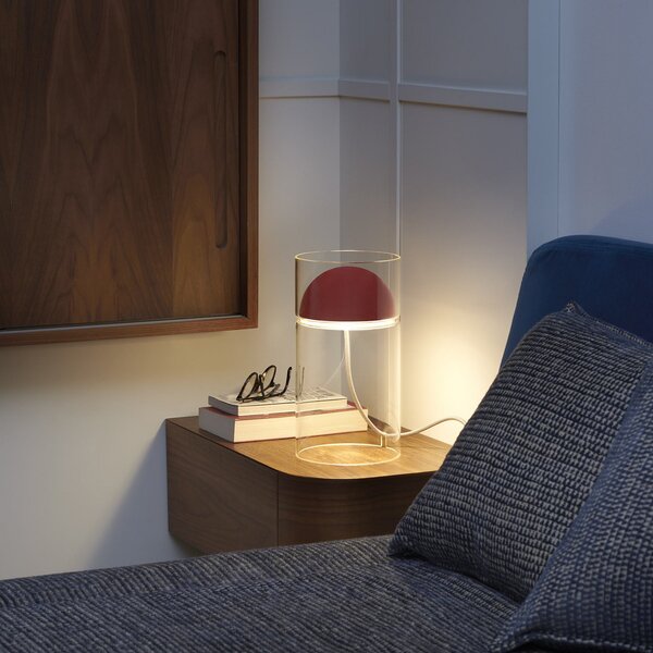 Oluce LED stolna lampa Medusa, crvena, staklo, visina 30 cm, Crvena, Dnevni boravak/blagovaonica, Staklo