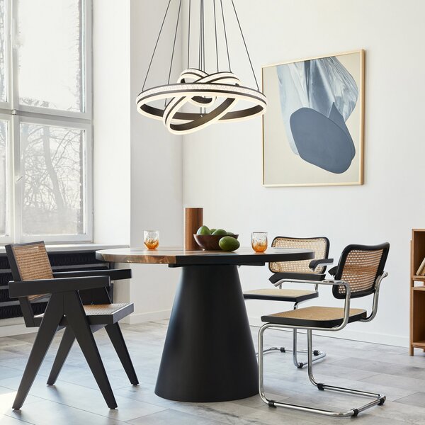Globo Grouni LED viseća lampa, Ø 60 cm, boja titana, CCT, metal, prigušiva, Sivo, Dnevni boravak/blagovaonica, Metal