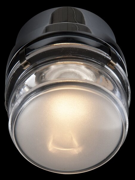 Oluce LED zidna svjetiljka Fresnel, kromirana, aluminij, staklo, 2700 K, Metalik, kupaonica, Metal