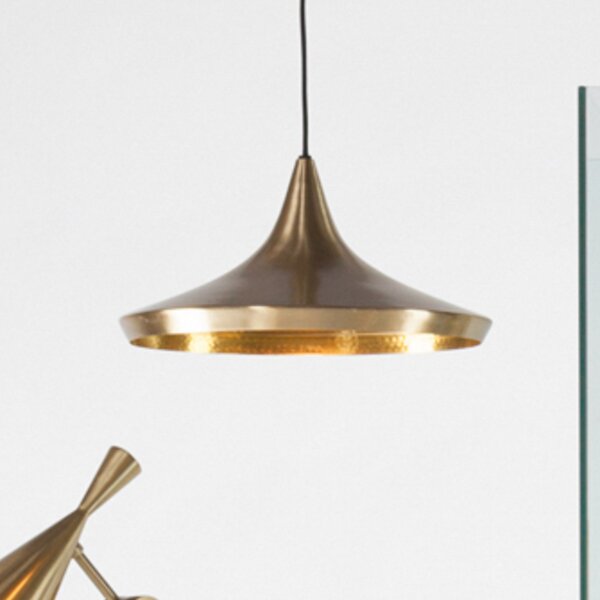 Tom Dixon LED viseća svjetiljka Beat Wide, boje mesinga, Ø 36 cm, prigušiva, Zlato / mjed, Dnevni boravak/blagovaonica, Mjed