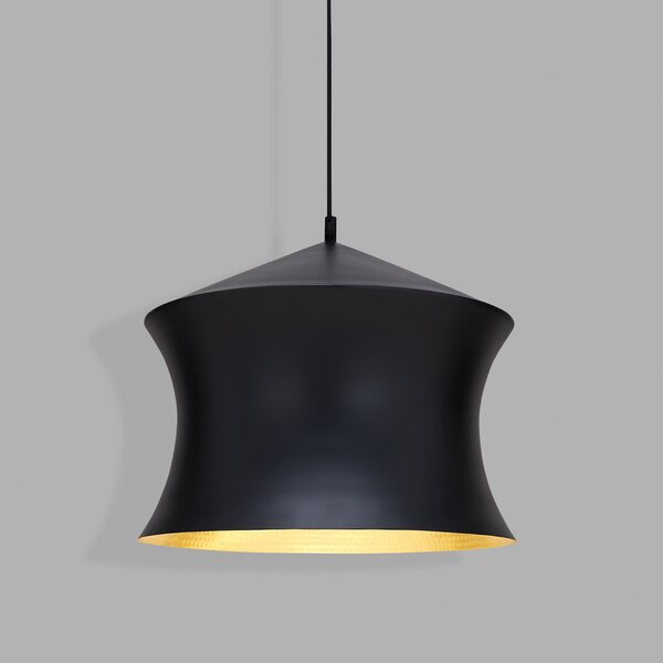 Tom Dixon LED viseća lampa Beat Waist, crna, Ø 41 cm, prigušiva, Crno, Dnevni boravak/blagovaonica, Mjed
