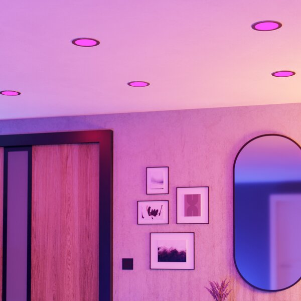EGLO connect Smart LED ugradbena svjetiljka Fueva 6-Z, siva, Ø 16 cm, prigušiva, Sivo, Dnevni boravak/blagovaonica, Plastika
