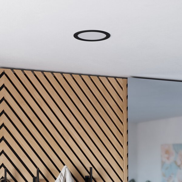 EGLO connect Smart LED ugradbena svjetiljka Fueva 6-Z, crna, Ø16cm, prigušiva, Crno, Dnevni boravak/blagovaonica, Plastika