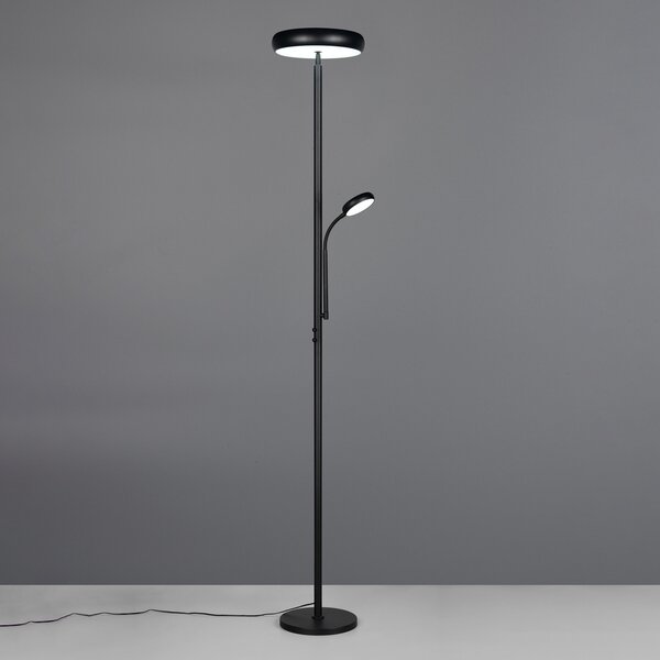 Reality Leuchten LED podna lampa Palermo, mat crna, daljinski upravljač, memorija, prigušiva, Crno, Dnevni boravak/blagovaonica, Metal
