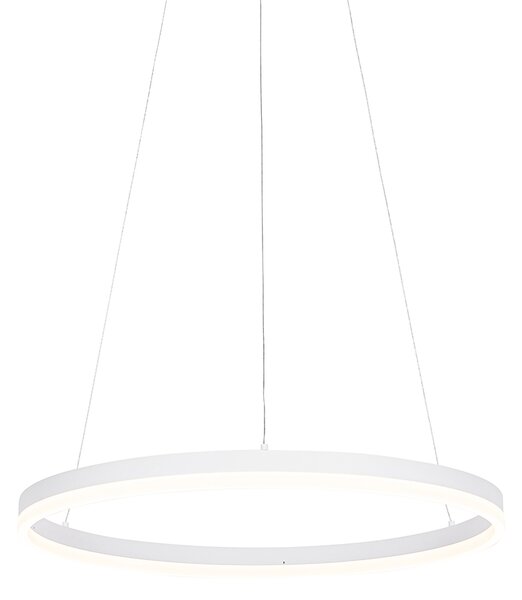 Dizajnerska viseća svjetiljka bijela 60 cm s LED 3-stupanjskom prigušivanjem - Anello