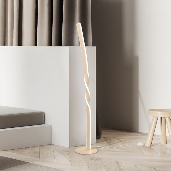 Reality Leuchten LED podna lampa Ginko, pijesak, metal, visina 110 cm, Bež, Dnevni boravak/blagovaonica, Metal