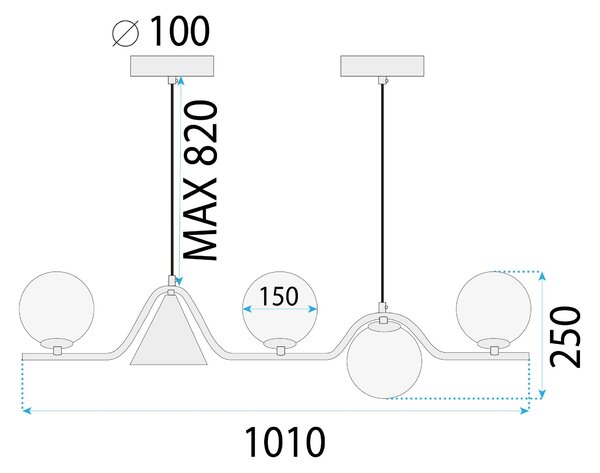 Lampa Viseća APP1662-5CP Gold