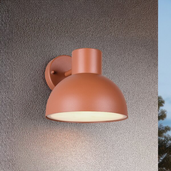 Trio Lighting Vanjska zidna svjetiljka Elbe, marelica, lijevani aluminij, E27, prigušiva, Naranča, Aluminij