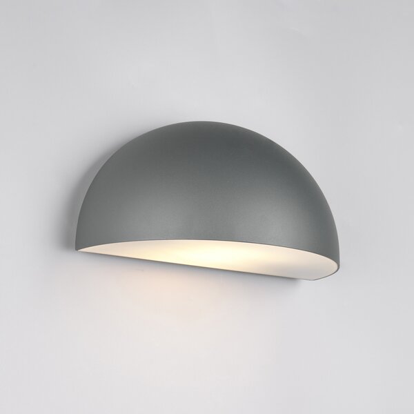Trio Lighting Maas vanjska zidna svjetiljka, antracit, lijevani aluminij, E27, prigušiva, Sivo, Aluminij