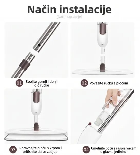 Spray Mop čistač 2u1 za brzo i učinkovito čišćenje podova
