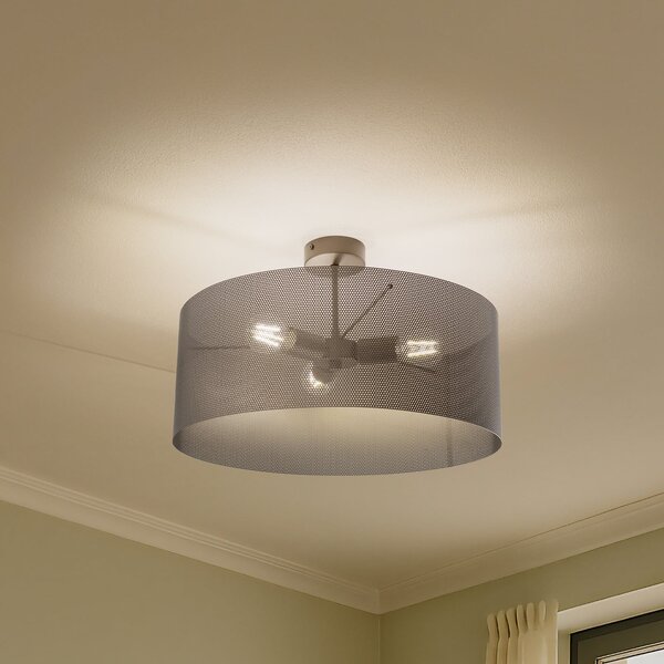 Domiluce Stropna lampa Zofia, smeđa boja kave, metalna, Ø 50 cm, 3 žarulje, E27, prigušiva, Smeđa / hrđa, Dnevni boravak/blagovaonica, Metal