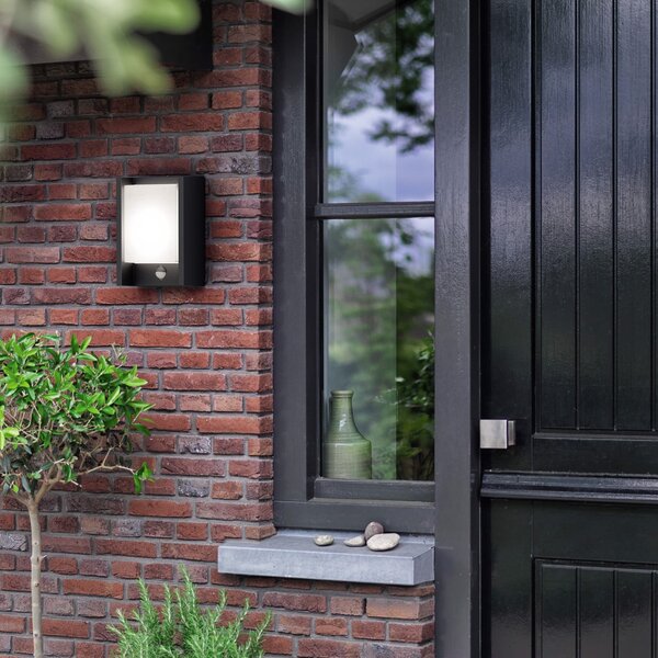 Philips LED zidna svjetiljka Arbour UE, pakiranje od 2 komada, senzor, 2700 K, Crno, Aluminij