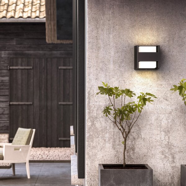 Philips LED vanjska zidna svjetiljka Arbour UE set od 2, 2 žarulje, 2700 K, Crno, Aluminij