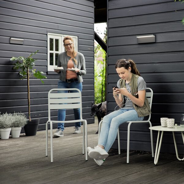 Philips LED vanjska zidna svjetiljka Bustan UE, pakiranje od 2 komada, 2700 K, Crno, Aluminij, Zidni kvadrat