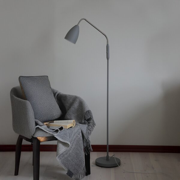 Markslöjd LED podna lampa Patro, siva, metalna, prigušljiva, prigušiva, Sivo, Dnevni boravak/blagovaonica, Metal