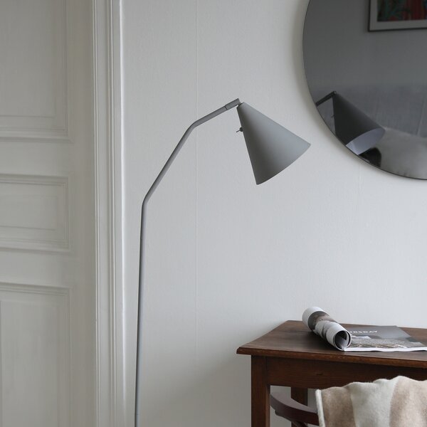 Markslöjd LED podna lampa Funil, siva, metalna, prigušljiva, prigušiva, Sivo, Dnevni boravak/blagovaonica, Metal