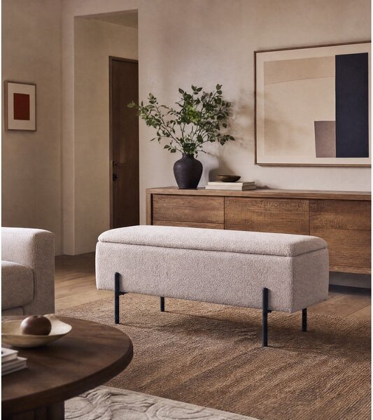 Bež klupa od bouclé tkanine Watford – House Nordic