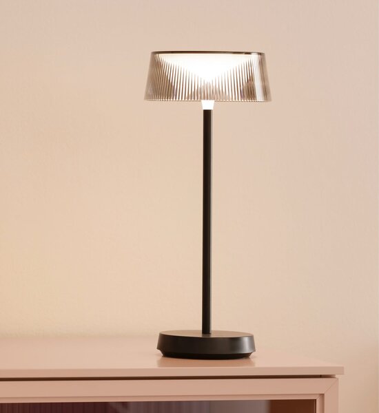 FH Lighting Schöner Wohnen LED stolna lampa na baterije Torre, IP44, dimmer, prigušiva, Crno, Dnevni boravak/blagovaonica, Metal