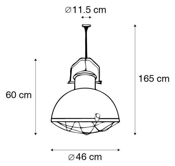 Industrijska viseća lampa siva - Motor