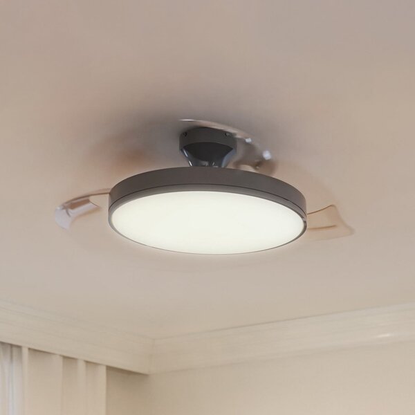 Philips Atlas LED stropni ventilator, nikl, tih, CCT, DC, prigušiva, Metalik, Dnevni boravak/blagovaonica, Metal