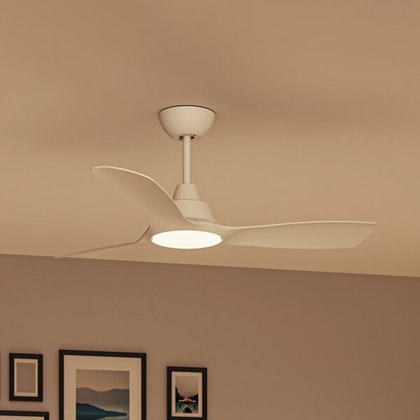 Philips LED stropni ventilator, fiksni, Ø 132 cm, bijeli, CCT, DC, prigušiva, Bijela, Dnevni boravak/blagovaonica, Plastika