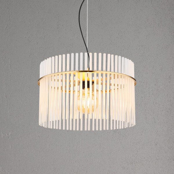 Globo Viseća lampa Gorley, Ø 40 cm, zlatna boja, staklo, prigušiva, Zlato / mjed, Dnevni boravak/blagovaonica, Staklo