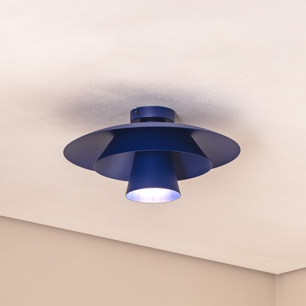 Luminex Plato stropna svjetiljka, tamnoplava, metalna, Ø 38 cm, E27, prigušiva, Plava, Dnevni boravak/blagovaonica, Metal
