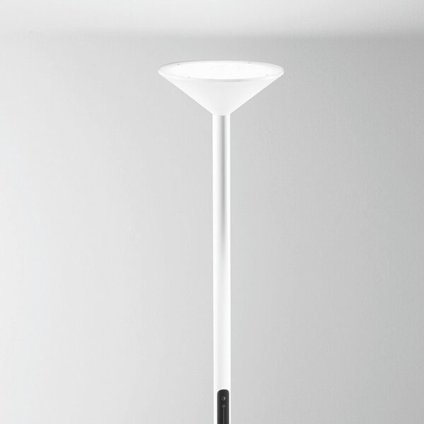 Fabas Luce LED podna lampa Tratto, bijela, metalna, CCT, prigušljiva, prigušiva, Bijela, Dnevni boravak/blagovaonica, Metal