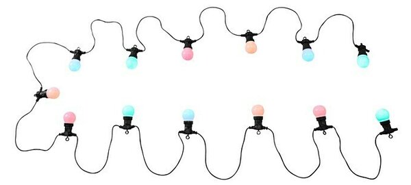 Globo LED lanac sa žaruljama za zabave (0,54 W, 12,5 m, Više boja, Crne boje, IP44)