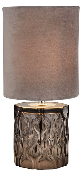 Searchlight Stolna lampa Nyssa, siva, tekstil/metal, 28 cm, E27, Sivo, Dnevni boravak/blagovaonica, Tkanina / tekstil