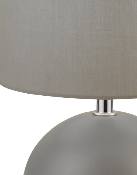 Searchlight Quorin stolna lampa, siva, tekstil/čelik, 25 cm, E14, Sivo, Dnevni boravak/blagovaonica, Tkanina / tekstil