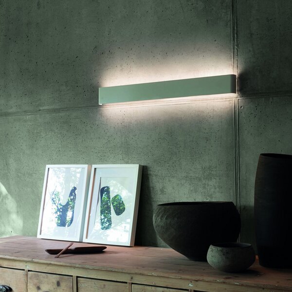 IDEAL LUX Ideal Lux Delta LED zidna svjetiljka, bijela, širina 83 cm, 3.000 K, Bijela, Dnevni boravak/blagovaonica, Aluminij, Zidni kvadrat