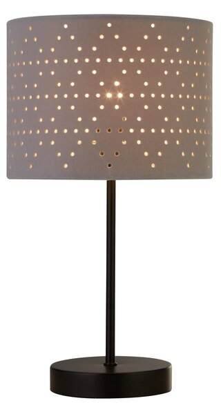 Searchlight Stolna lampa Taave, siva/crna, tekstil, metal, 27 cm, E14, Sivo, Dnevni boravak/blagovaonica, Tkanina / tekstil
