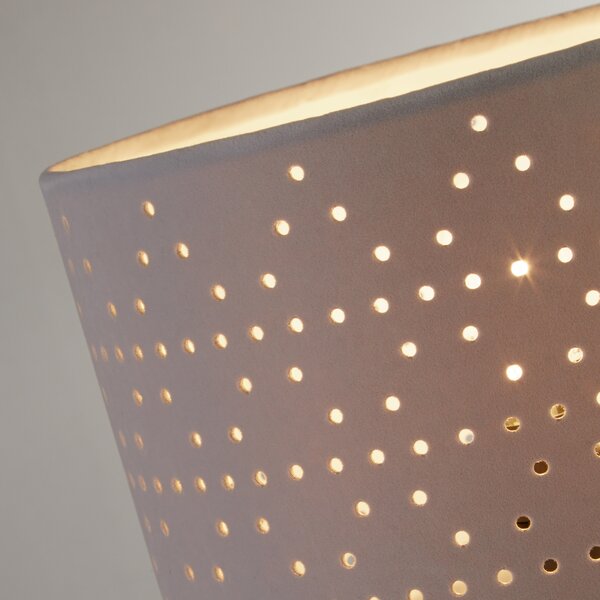 Searchlight Stolna lampa Taave, siva/crna, tekstil, metal, 27 cm, E14, Sivo, Dnevni boravak/blagovaonica, Tkanina / tekstil