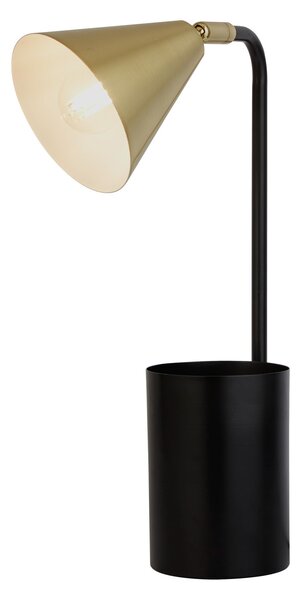 Searchlight Rivan stolna lampa, crna/zlatna, metalna, 41 cm, E14, Crno, Dnevni boravak/blagovaonica, Metal