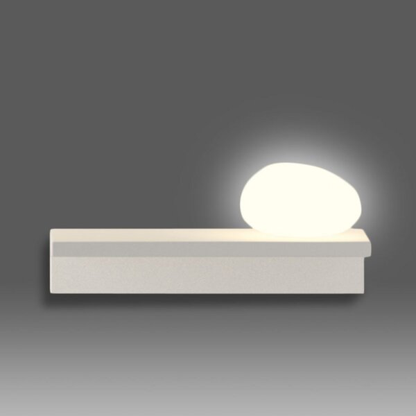Vibia LED zidna svjetiljka Suite, kamena desna, bijela, 14 cm, Bijela, Dnevni boravak/blagovaonica, Plastika