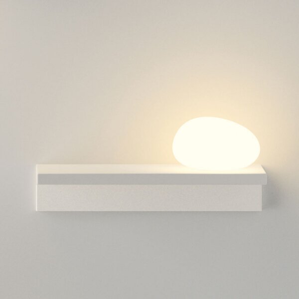 Vibia LED zidna svjetiljka Suite, kamena desna, bijela, 14 cm, Bijela, Dnevni boravak/blagovaonica, Plastika