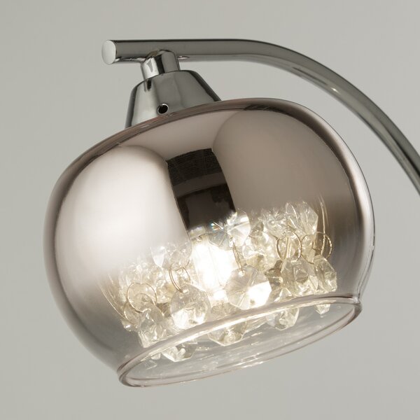 Searchlight Stolna lampa Ianis, siva, metal/staklo, visina 36 cm, G9, Providna, Dnevni boravak/blagovaonica, Staklo