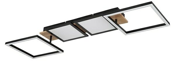 Globo LED stropna svjetiljka Bossy (36 W, D x Š x V: 100 x 27 x 11 cm, Crna, smeđa, Topla bijela)