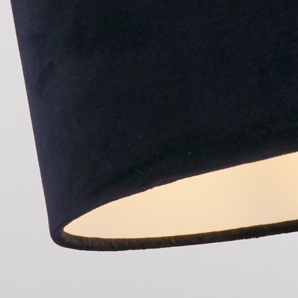 Searchlight Viseća svjetiljka Mersana, Ø 30 cm, tamnoplava, baršun, E27, prigušiva, Plava, Dnevni boravak/blagovaonica, Tkanina / tekstil