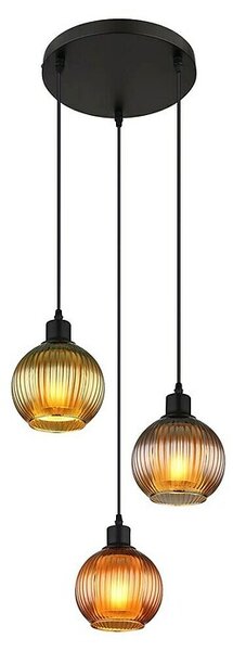 Globo Okrugla viseća svjetiljka Zumba (25 W, Ø x V: 25 x 120 cm, Raznobojno, Crna, E27)