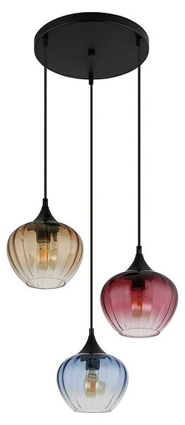 Globo LED viseća svjetiljka Sander (60 W, Ø x V: 40 x 150 cm, Raznobojno, Crna)