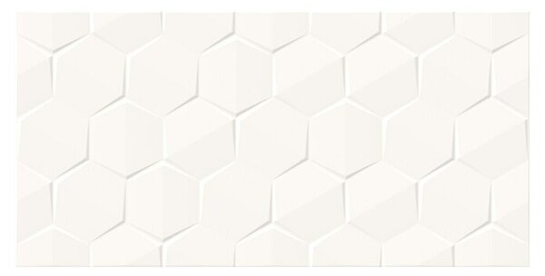 Cersanit Zidna pločica Hex (59,8 x 29,8 cm, Bijela, Svilenkasti sjaj)