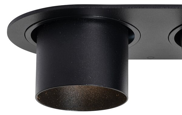 Set od 6 ugradbenih reflektora crni GU10 50mm 2-svjetla - Installa
